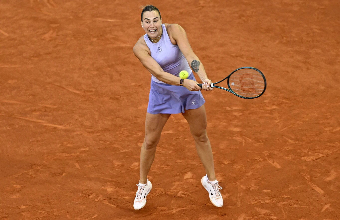 Aryna Sabalenka w trakcie finału Madrid Open Aryna Sabalenka w trakcie finału Madrid Open