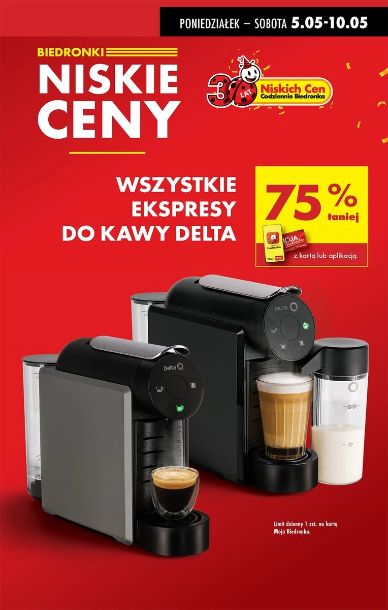 Promocja na ekspresy do kawy w Biedronce 