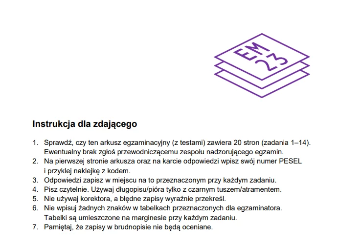 Matura 2025. Język polski, poziom podstawowy. Arkusz CKE - strona 2