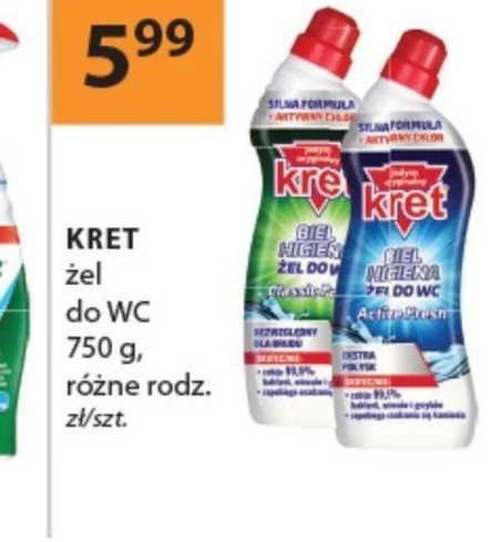 kret Biel Higiena Classic Żel do WC 750 g