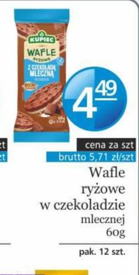 Kupiec Wafle ryżowe z czekoladą mleczną 60 g 