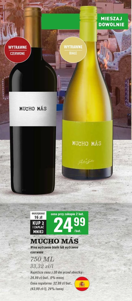 Mucho Más Blanco Wino białe wytrawne 0,75 l
