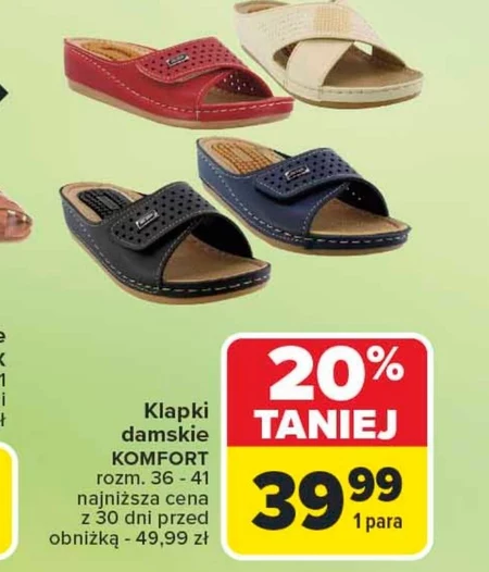 Klapki damskie Komfort