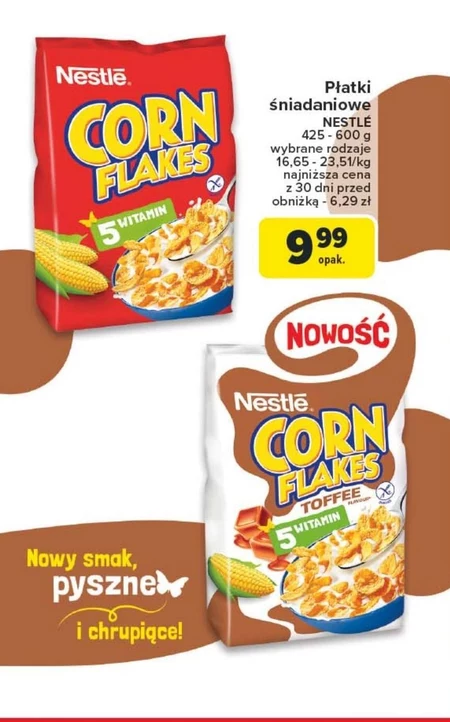 Nestlé Corn Flakes Chrupiące płatki kukurydziane z witaminami 600 g