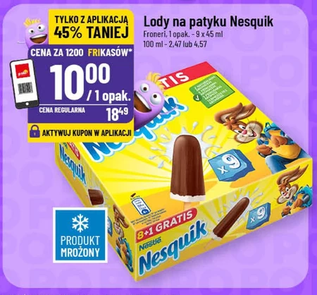 Nesquik Lody kakaowe i lody waniliowe 387 ml (9 sztuk)