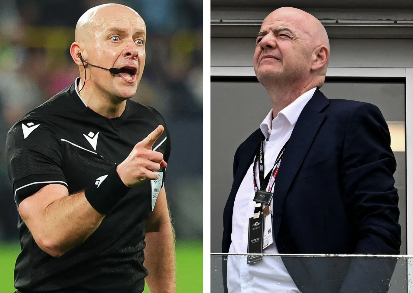 Szymon Marciniak i szef FIFA Gianni Infantino