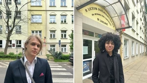 Matura 2025, matematyka. Maturzyści: Tego zadania nie powinno być na podstawie. Na zdjęciu maturzyści: Stanisław Chwaliński i Damian Doraton