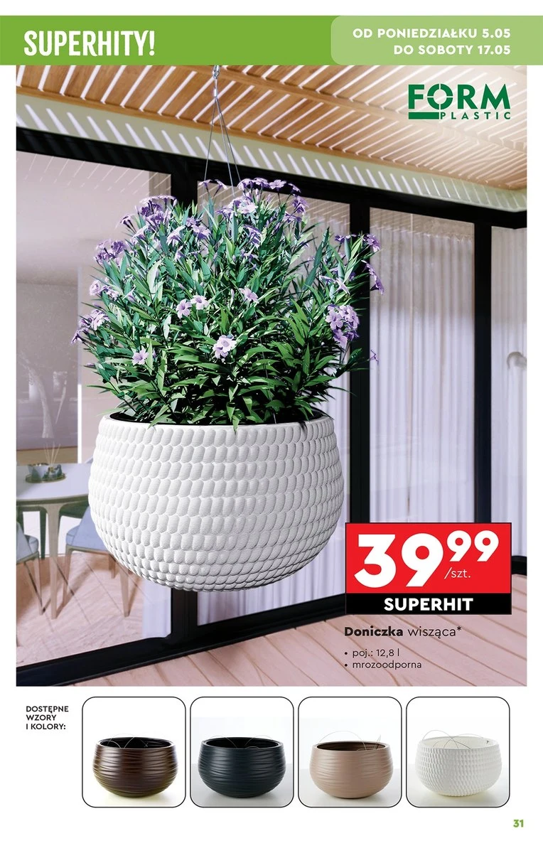 Wisząca doniczka w Biedronce Wisząca doniczka w Biedronce