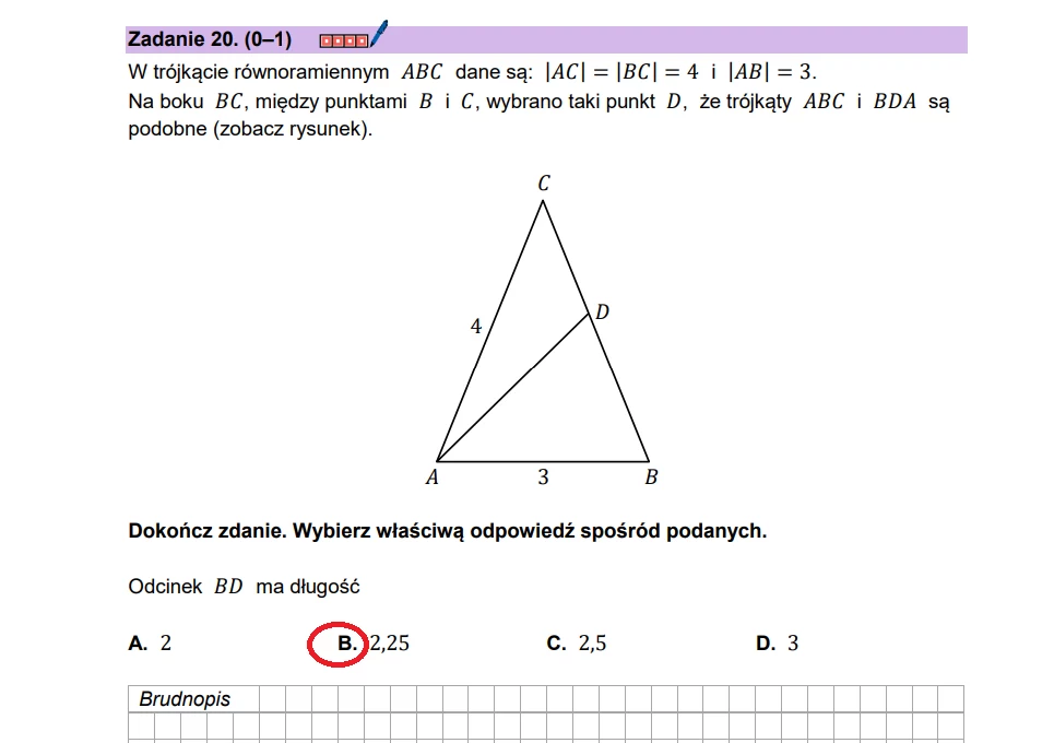 Matura 2025. Matematyka, poziom podstawowy. Arkusz CKE - strona 20