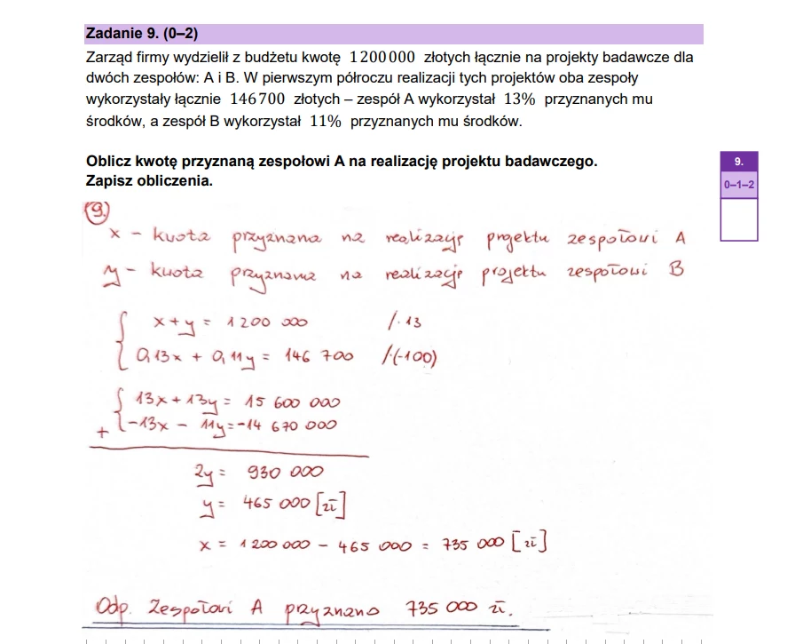 Matura 2025. Matematyka, poziom podstawowy. Arkusz CKE - strona 9