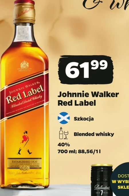 Johnnie Walker Red Label Blended Scotch Whisky 70 cl