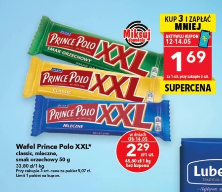 Prince Polo XXL Kruchy wafelek z kremem smak orzechowy 50 g