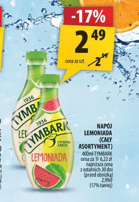 Tymbark Lemoniada cytryna-malina 400 ml