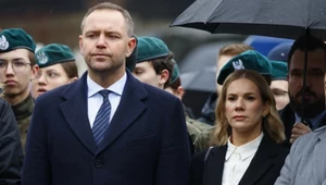 Karol i Marta Nawroccy podczas uroczystości z okazji Narodowego Dnia Pamięci Żołnierzy Wyklętych
