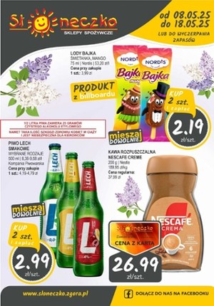 Gazetka promocyjna Słoneczko, ważna od 08.05.2025 do 18.05.2025.