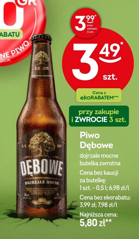 Dębowe Dojrzałe Mocne Piwo jasne 500 ml
