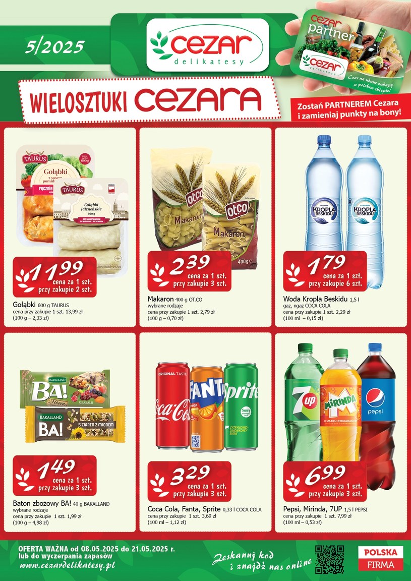 Gazetka promocyjna Delikatesy CEZAR - ważna od 08. 05. 2025 do 21. 05. 2025
