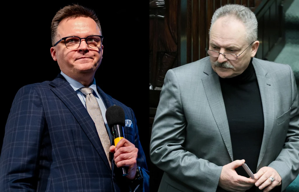 Marszałek Sejmu Szymon Hołownia i poseł Marek Jakubiak