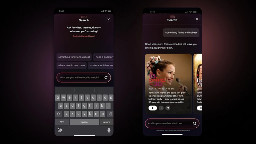 Generatywne wyszukiwanie na Netflixie. Opisujesz własnymi słowami, AI szuka. Generatywne wyszukiwanie na Netflixie. Opisujesz własnymi słowami, AI szuka.
