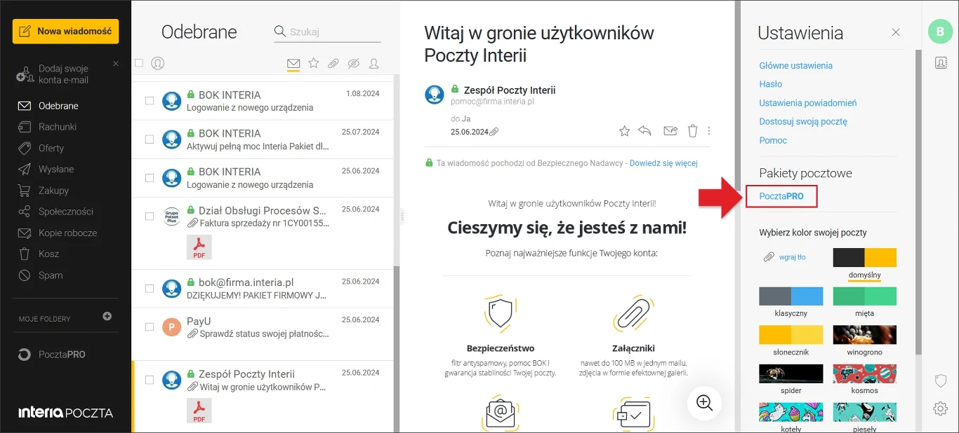 ustawienia poczty PRO ustawienia poczty PRO