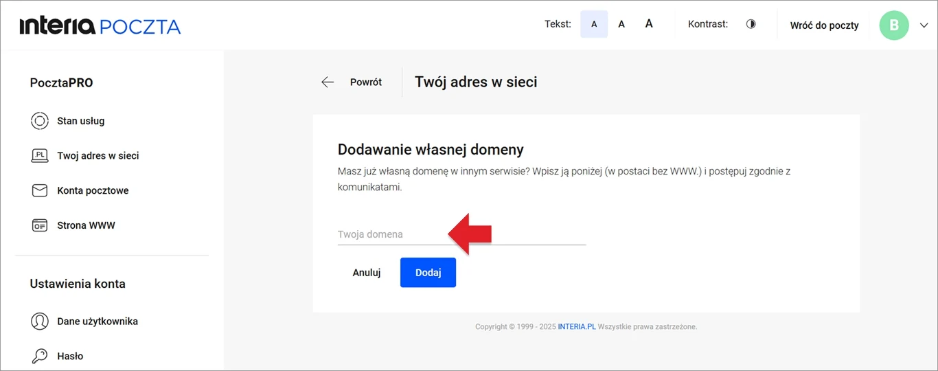 ustawienia poczty PRO ustawienia poczty PRO