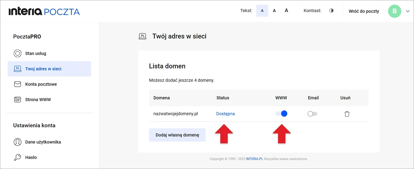 ustawienia poczty PRO ustawienia poczty PRO