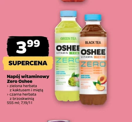 Oshee Vitamin Black Tea Zero Niegazowany napój herbaciany o smaku brzoskwiniowym 555 ml