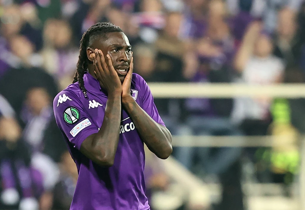 Moise Kean tuż po zmarnowanej okazji bramkowej Moise Kean tuż po zmarnowanej okazji bramkowej