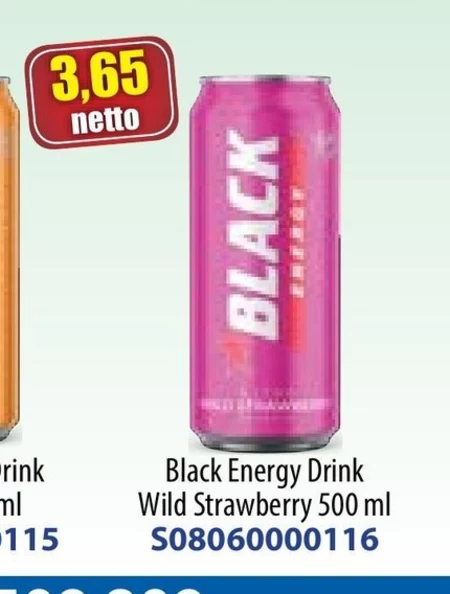 Black Energy Ultra Wild Strawberry Gazowany napój energetyzujący 500 ml