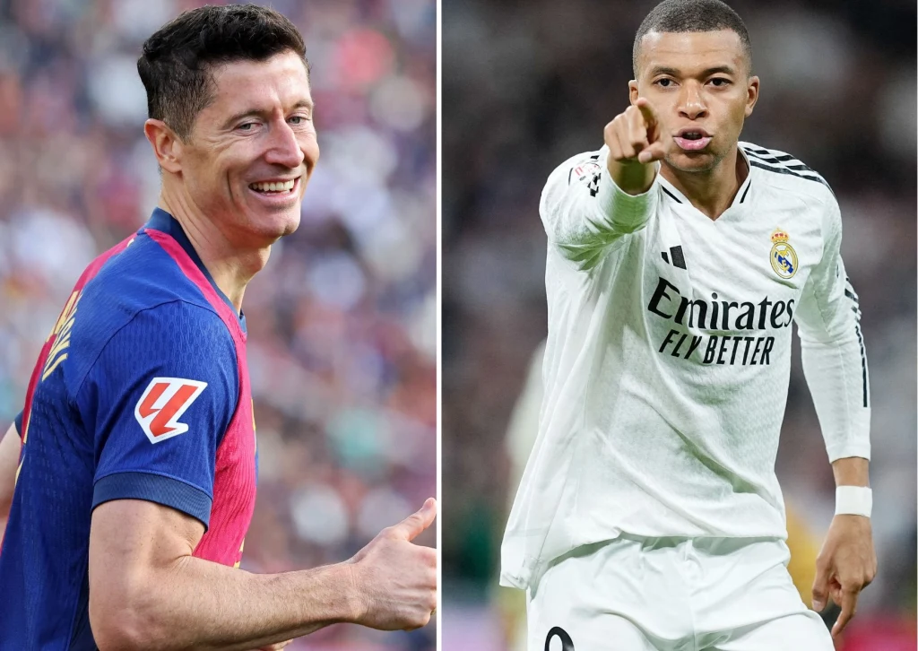 Robert Lewandowski i Kylian Mbappe walczą o koronę strzelców w LaLiga Robert Lewandowski i Kylian Mbappe walczą o koronę strzelców w LaLiga
