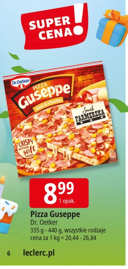 Dr. Oetker Guseppe Pizza z szynką i salami chorizo 400 g