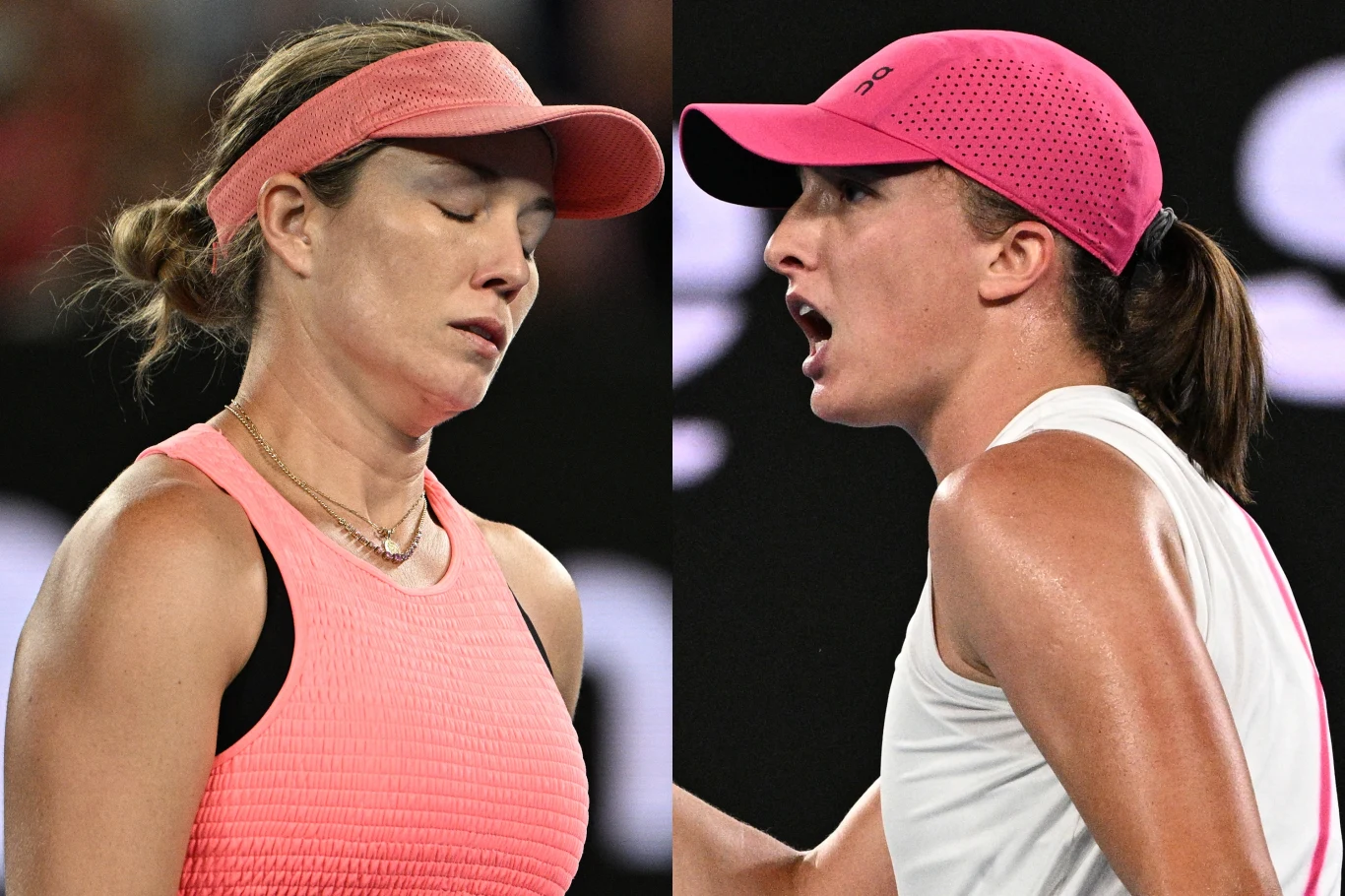 Iga Świątek i Danielle Collins stoczyły pasjonujący pojedynek podczas Australian Open 2024 Iga Świątek i Danielle Collins stoczyły pasjonujący pojedynek podczas Australian Open 2024