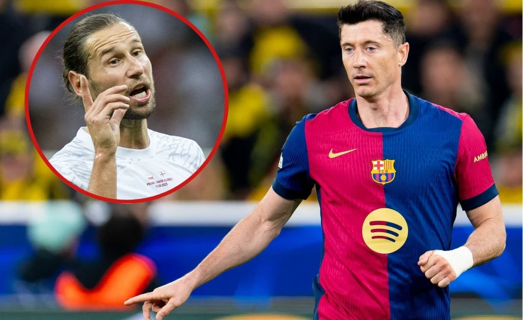 Robert Lewandowski i Grzegorz Krychowiak (na małym zdj.)