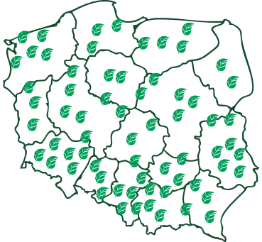 Mapa Polski z zaznaczonymi miastami