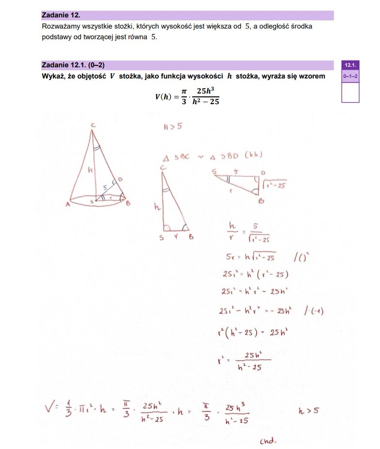 Matura 2025. Matematyka, poziom rozszerzony. Arkusz CKE - strona 25 Matura 2025. Matematyka, poziom rozszerzony. Arkusz CKE - strona 25
