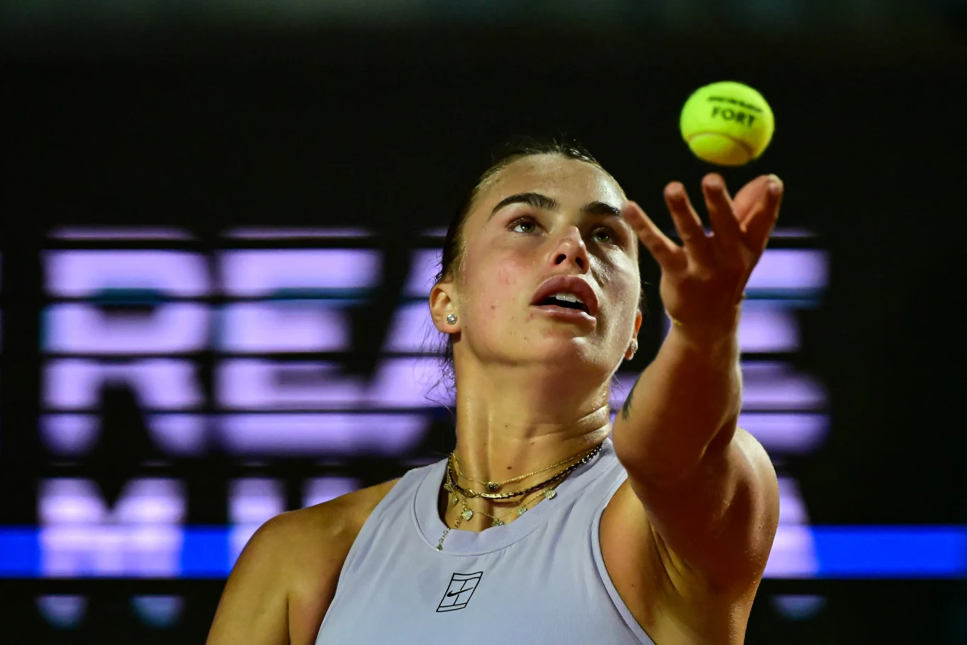 Aryna Sabalenka w wieczornym meczu z Martą Kostiuk w Rzymie