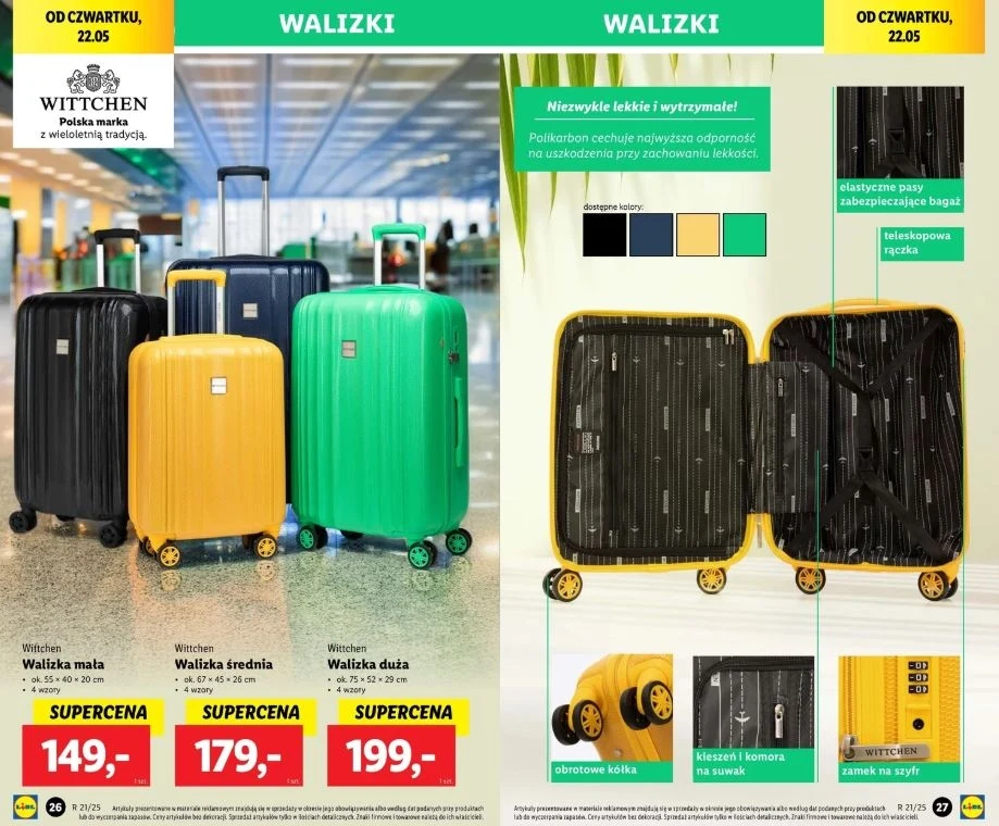 Lidl oferuje walizki Wittchen!