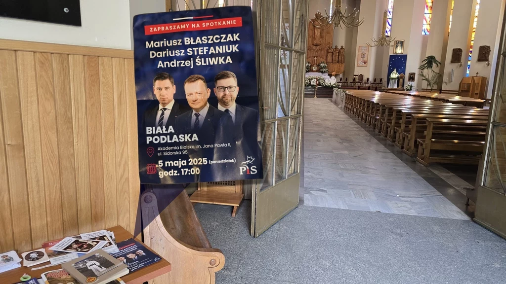 Politycy PiS na ulotce, która znalazła się w kościele w Białej Podlaskiej Politycy PiS na ulotce, która znalazła się w kościele w Białej Podlaskiej