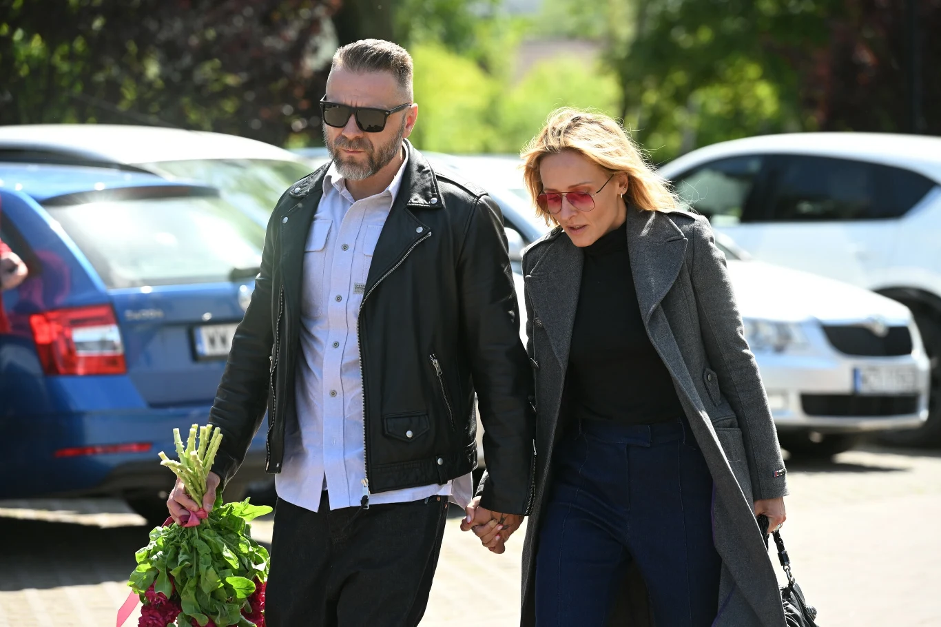 Patrycja Markowska z mężem na pogrzebie Tomasza Jakubiaka