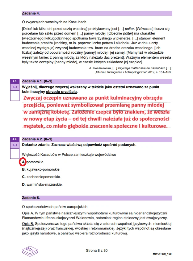 Matura 2025. WOS rozszerzony. Arkusz CKE i odpowiedzi - strona 8 Matura 2025. WOS rozszerzony. Arkusz CKE i odpowiedzi - strona 8