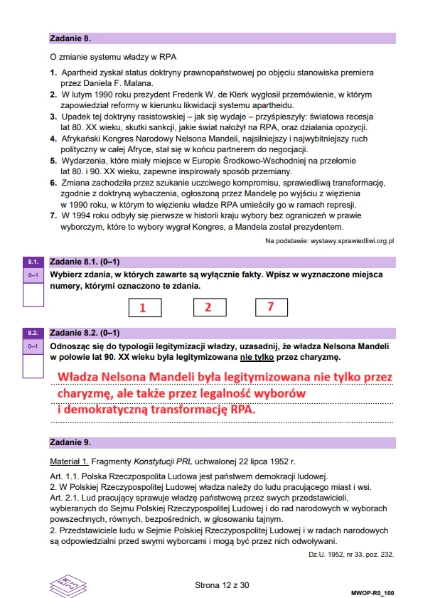 Matura 2025. WOS rozszerzony. Arkusz CKE i odpowiedzi - strona 12 Matura 2025. WOS rozszerzony. Arkusz CKE i odpowiedzi - strona 12