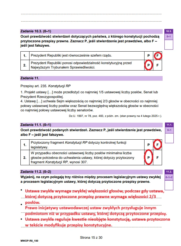 Matura 2025. WOS rozszerzony. Arkusz CKE i odpowiedzi - strona 15 Matura 2025. WOS rozszerzony. Arkusz CKE i odpowiedzi - strona 15