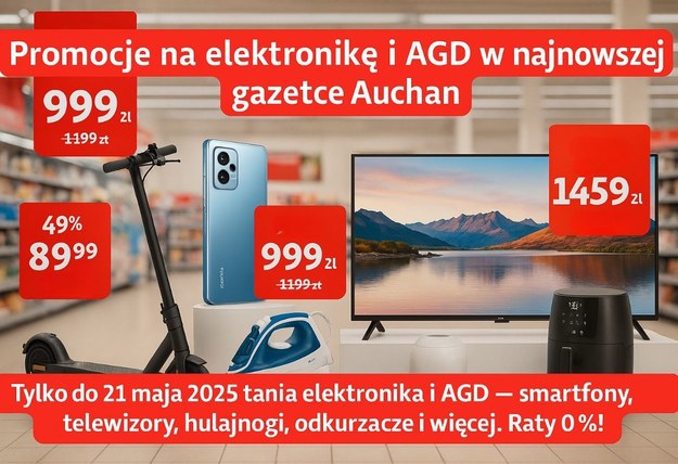 Promocje na elektronikę i AGD z najnowszej gazetki Auchan