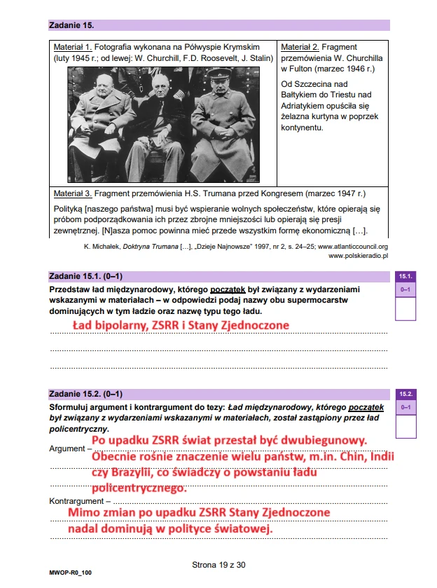 Matura 2025. WOS rozszerzony. Arkusz CKE i odpowiedzi - strona 19 Matura 2025. WOS rozszerzony. Arkusz CKE i odpowiedzi - strona 19