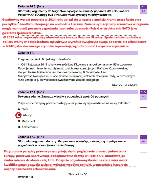 Matura 2025. WOS rozszerzony. Arkusz CKE i odpowiedzi - strona 21 Matura 2025. WOS rozszerzony. Arkusz CKE i odpowiedzi - strona 21