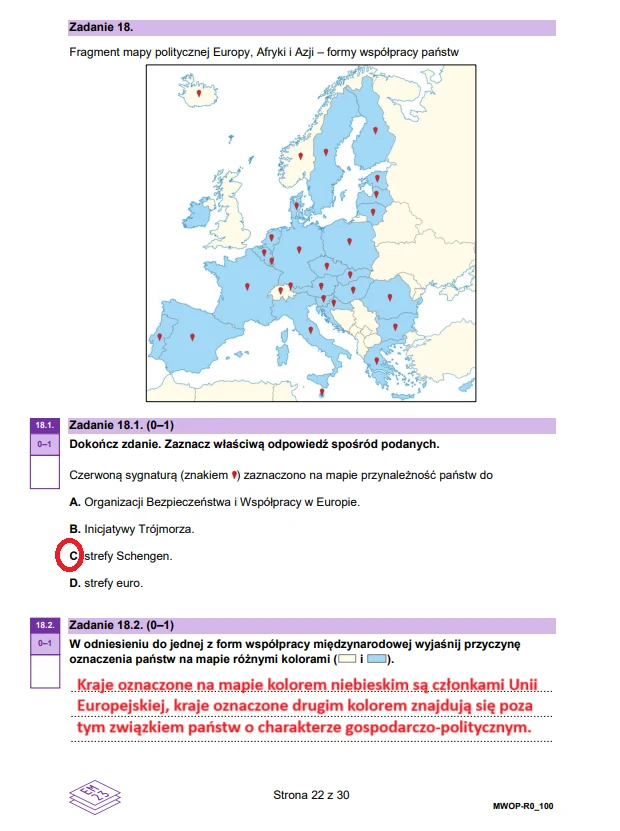 Matura 2025. WOS rozszerzony. Arkusz CKE i odpowiedzi - strona 22 Matura 2025. WOS rozszerzony. Arkusz CKE i odpowiedzi - strona 22