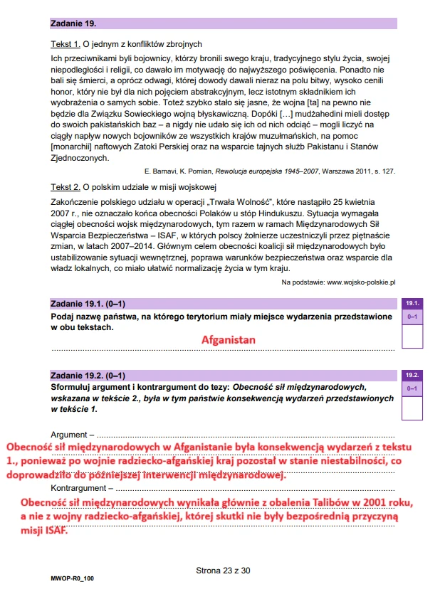 Matura 2025. WOS rozszerzony. Arkusz CKE i odpowiedzi - strona 23 Matura 2025. WOS rozszerzony. Arkusz CKE i odpowiedzi - strona 23