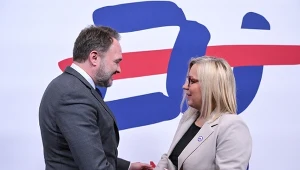 Minister klimatu i środowiska Paulina Hennig-Kloska i komisarz do spraw energii i mieszkalnictwa Dan Jorgensen