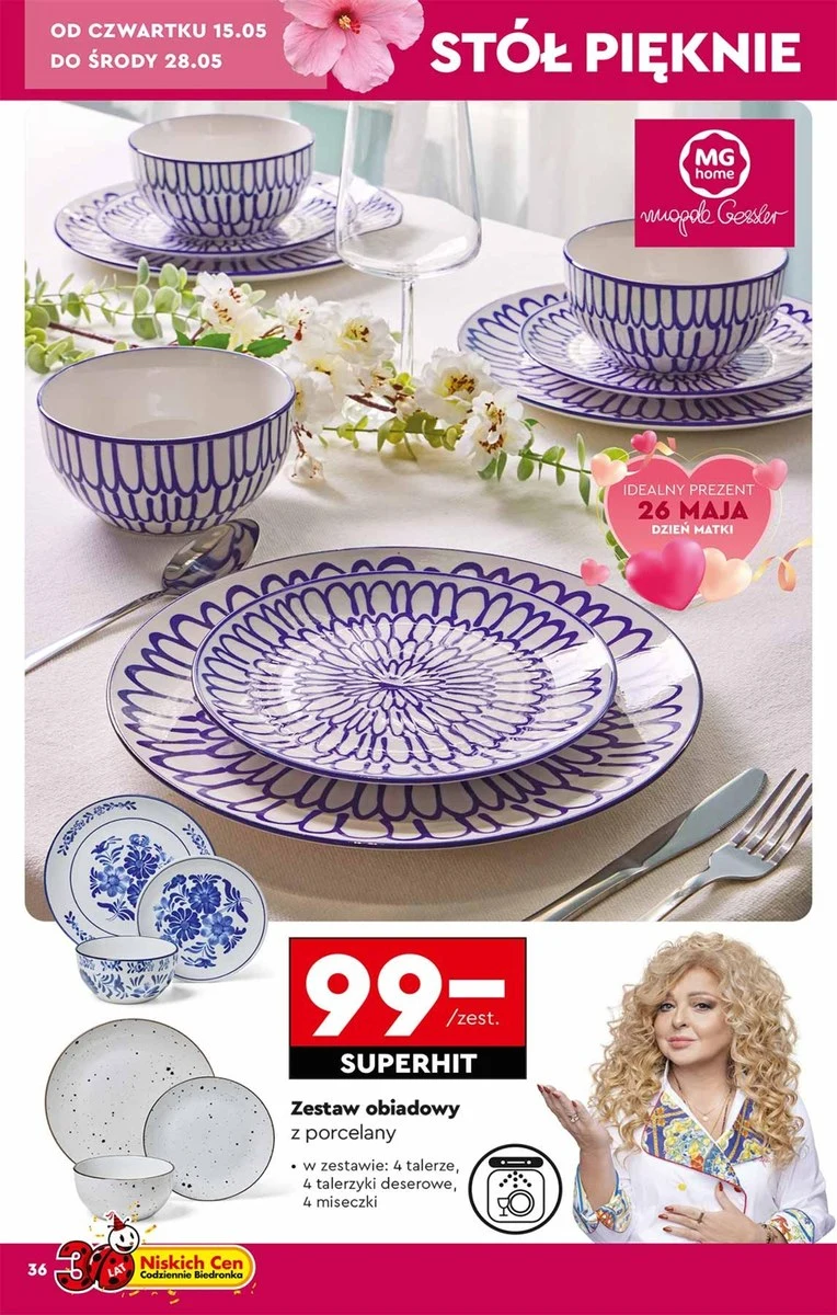 Zestaw obiadowy z porcelany w Biedronce 