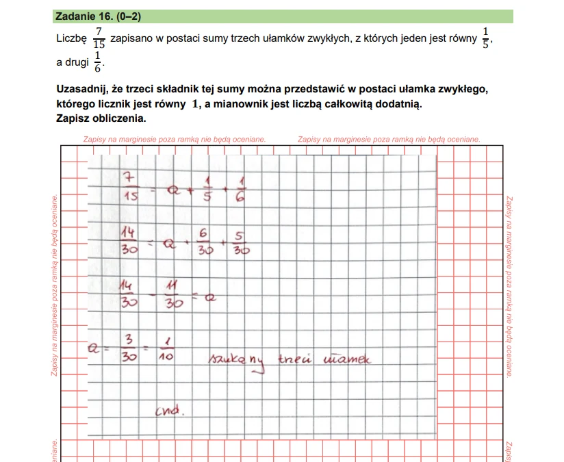 Egzamin ósmoklasisty 2025. Matematyka, arkusz CKE - zadanie 16 Egzamin ósmoklasisty 2025. Matematyka, arkusz CKE - zadanie 16